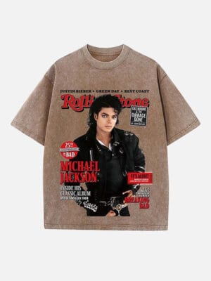 Michael Jackson Print Round Neck Unisex T-Shirt - Image 4