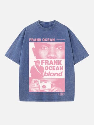 Frank Ocean Print Round Neck T-shirt - Image 4