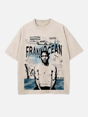 Frank Ocean Print Round Neck T-shirt - Image 4