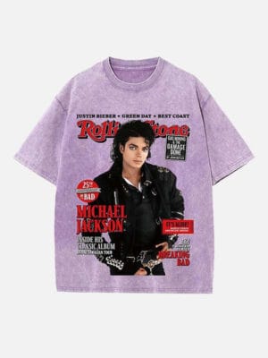 Michael Jackson Print Round Neck Unisex T-Shirt - Image 5