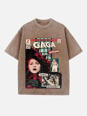 Lady Gaga Print Round Neck Unisex T-shirt - Image 4