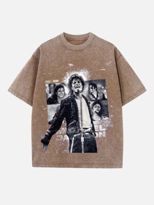 Michael Jackson Print Round Neck Unisex T-Shirt - Image 4
