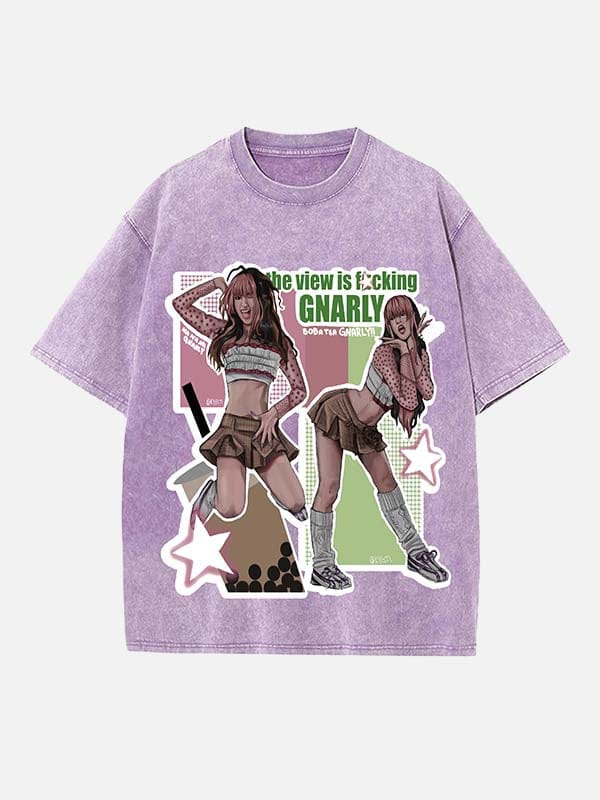 4_pka1aI KATSEYE Print Round Neck T-shirt - Image 1