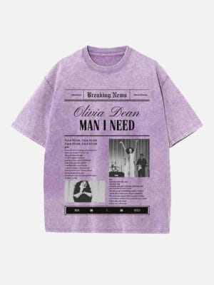 Olivia Dean Print Round Neck Unisex T-shirt - Image 4