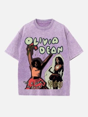 Olivia Dean Print Round Neck Unisex T-shirt - Image 4