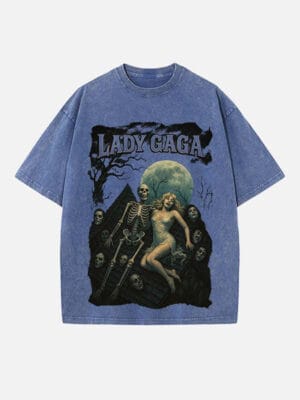 Lady Gaga Print Round Neck Unisex T-shirt - Image 5