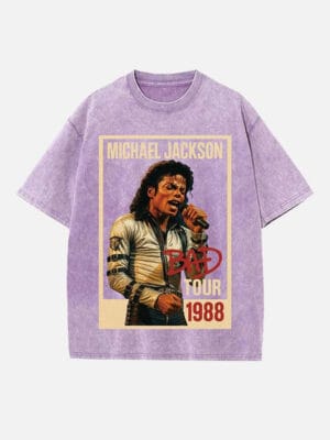 Michael Jackson Print Round Neck Unisex T-Shirt - Image 5