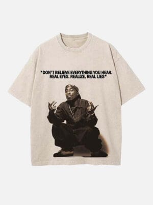 2Pac Print Round Neck Unisex T-shirt