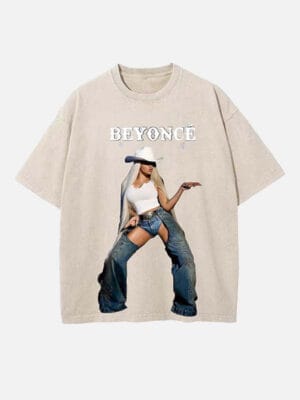 Beyoncé Print Round Neck T-shirt