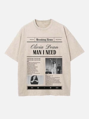 Olivia Dean Print Round Neck Unisex T-shirt - Image 5