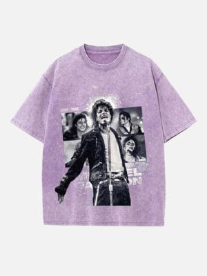Michael Jackson Print Round Neck Unisex T-Shirt - Image 5