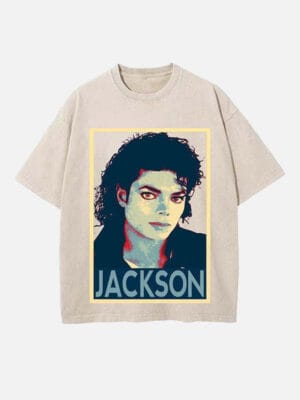 Michael Jackson Print Round Neck Unisex T-Shirt