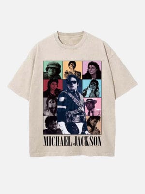 Michael Jackson Print Round Neck Unisex T-Shirt - Image 5