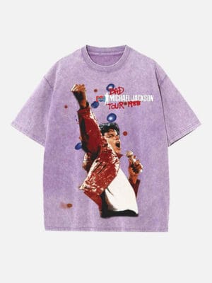 Michael Jackson Print Round Neck Unisex T-Shirt - Image 5