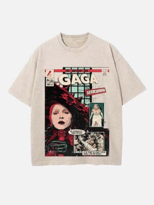 Lady Gaga Print Round Neck Unisex T-shirt - Image 6