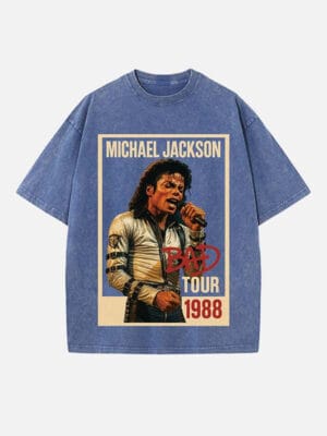 Michael Jackson Print Round Neck Unisex T-Shirt - Image 6