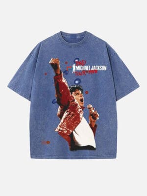 Michael Jackson Print Round Neck Unisex T-Shirt - Image 6