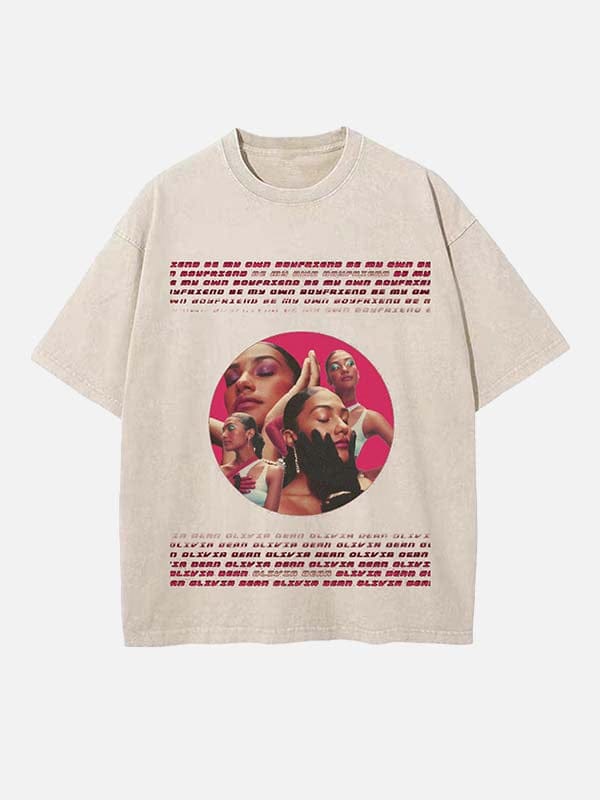 6_USwB1a Olivia Dean Print Round Neck Unisex T-shirt - Image 1