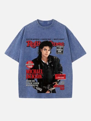 Michael Jackson Print Round Neck Unisex T-Shirt - Image 6