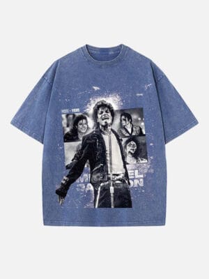 Michael Jackson Print Round Neck Unisex T-Shirt - Image 6