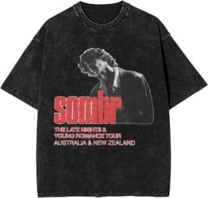 Sombrs 2025 Music Tourt Shirts Fine Fashion Cotton Retro  Cotton Unisex Tops Black - Image 6