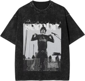 Sombrs 2025 Music Tourt Shirts Fine Fashion Cotton Retro  Cotton Unisex Tops Black