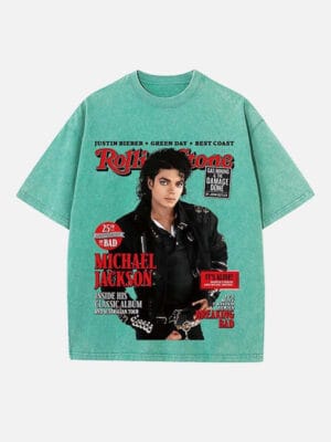 Michael Jackson Print Round Neck Unisex T-Shirt - Image 7
