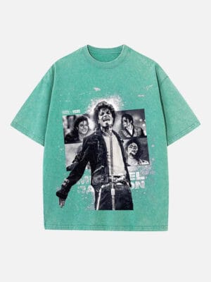Michael Jackson Print Round Neck Unisex T-Shirt - Image 7