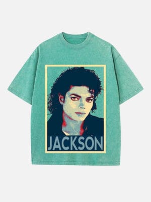 Michael Jackson Print Round Neck Unisex T-Shirt - Image 7