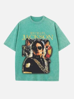Michael Jackson Print Round Neck Unisex T-Shirt - Image 7