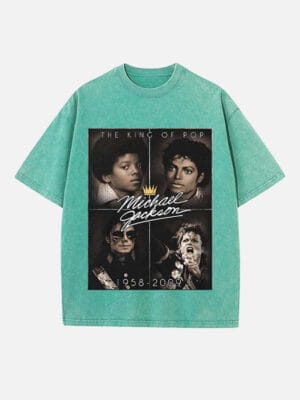 Michael Jackson Print Round Neck Unisex T-Shirt - Image 8