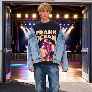 Frank Ocean Print Round Neck T-shirt - Image 4