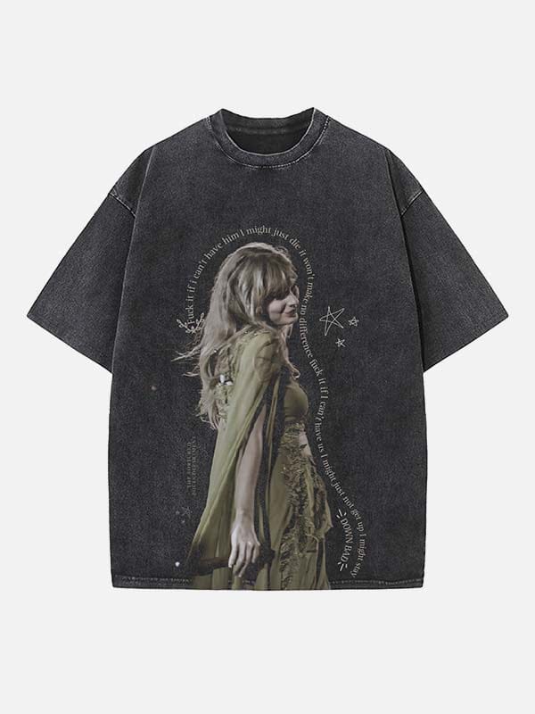 GSZ-250401-04_Q6ww4z Taylor Swift Print Round Neck T-shirt - Image 1