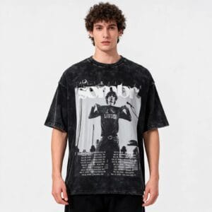 Sombrs 2025 Music Tourt Shirts Fine Fashion Cotton Retro  Cotton Unisex Tops Black - Image 2