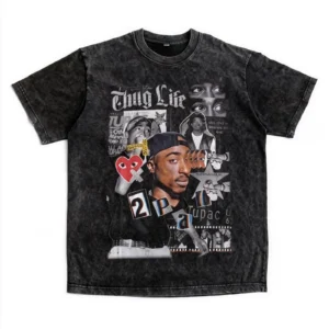 Tupac Shakur (2Pac) Print Round Neck Unisex T-shirt