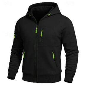 Men's Hoodie Full Zip Hoodie Fleece Hoodie Tactical Hoodie Black White Army Green Burgundy Navy Blue Hooded Plain Zipper Sports & Outdoor Casual Daily Streetwear Cool Sportswear Fall Spring & Fall - Image 6