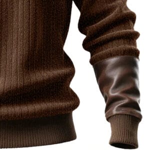 Men's Sweatshirt Pullover Quarter Zip Sweatshirt Ribbed Knit Brown Standing Collar Plain Zip Up Patchwork Color Block Sports & Outdoor Casual Daily Streetwear Cool Sportswear Spring & Fall Clothing - Image 3