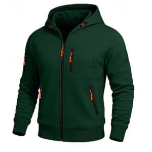 Men's Hoodie Full Zip Hoodie Fleece Hoodie Tactical Hoodie Black White Army Green Burgundy Navy Blue Hooded Plain Zipper Sports & Outdoor Casual Daily Streetwear Cool Sportswear Fall Spring & Fall - Image 8