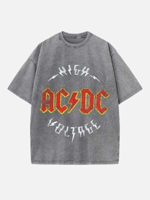 AC/DC Print Round Neck T-shirt