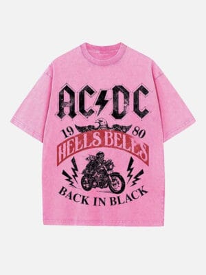 AC/DC Print Round Neck T-shirt