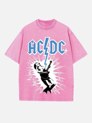 AC/DC Print Round Neck T-shirt